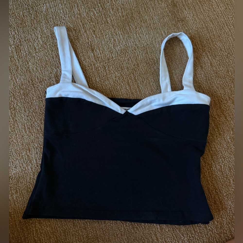 Reformation Black Tank with White Trim